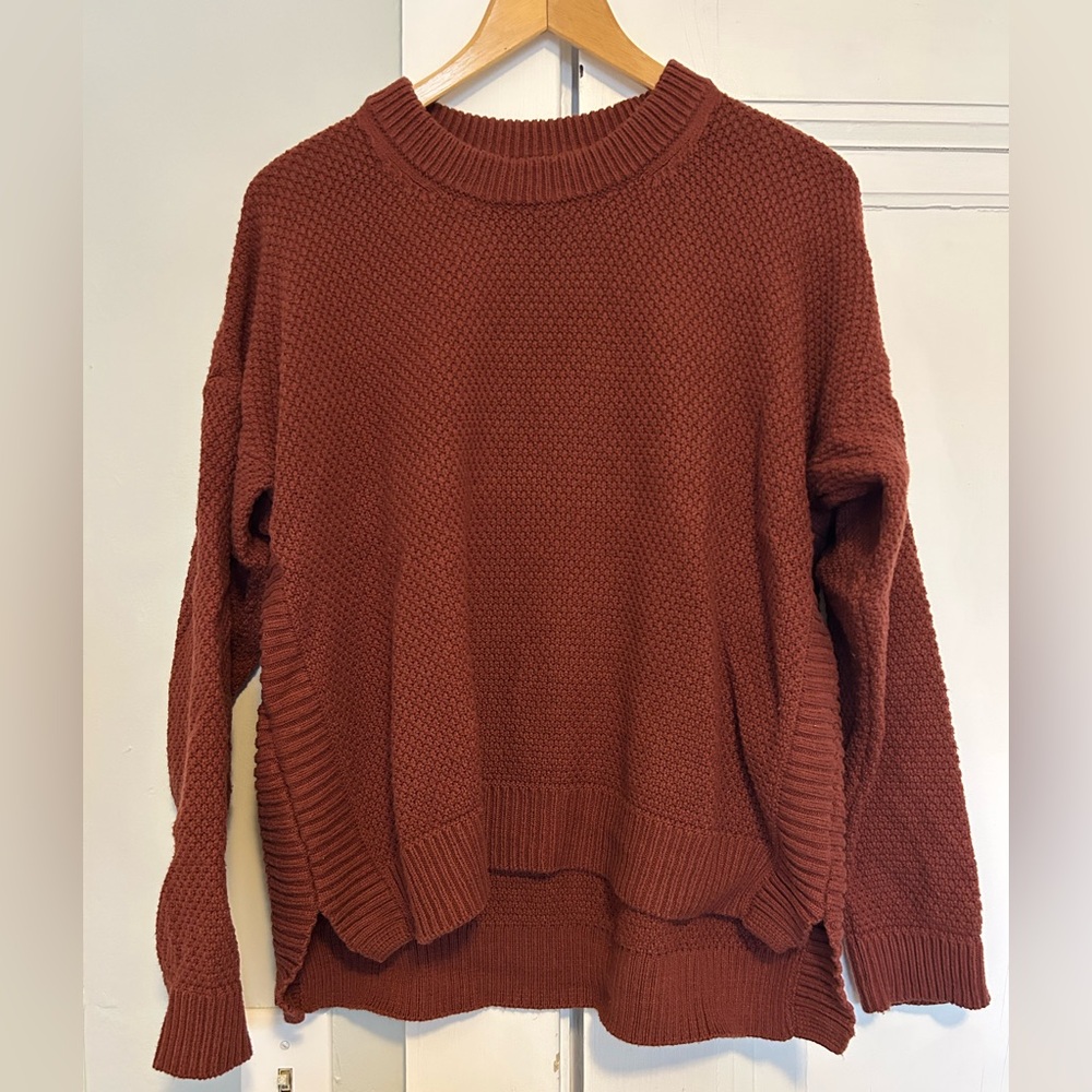 Madewell Rich Rust Crew Cotton Neck Sweater